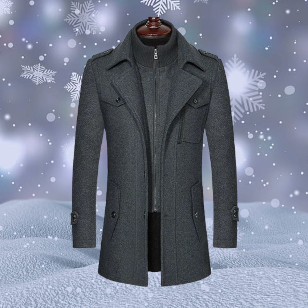 Manteau Hiver Chic Brun Homme Éclair