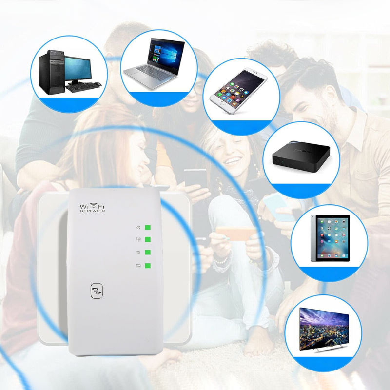 Amplificateur WiFi Blanc avec Voyants LED pour Intérieur