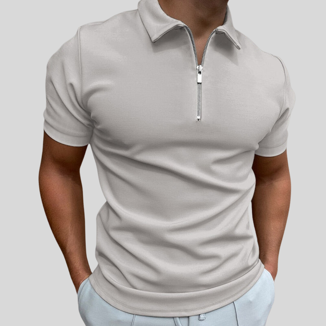 Polo Homme Classique Manches Courtes Blanc Élégant