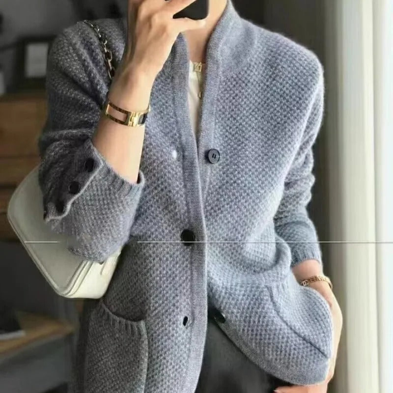 Veste Femme Tricotée - Coupe Élégante et Confortable pour Automne