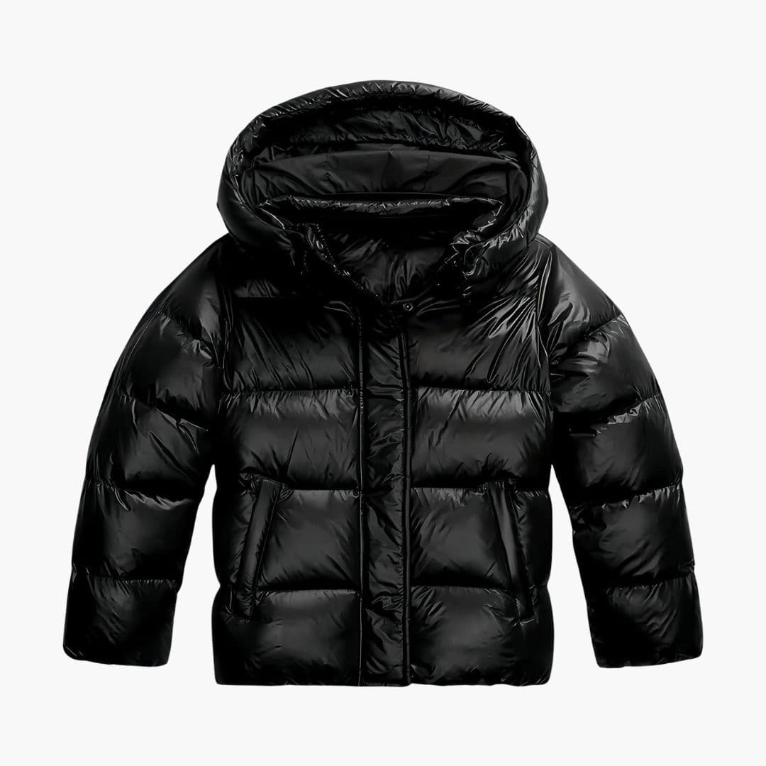 Veste d'hiver doublée pour femme avec capuche et poches latérales