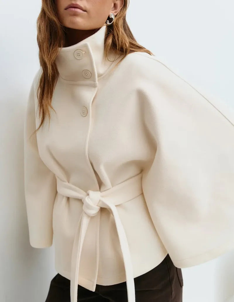 Cape élégante à ceinture pour femme