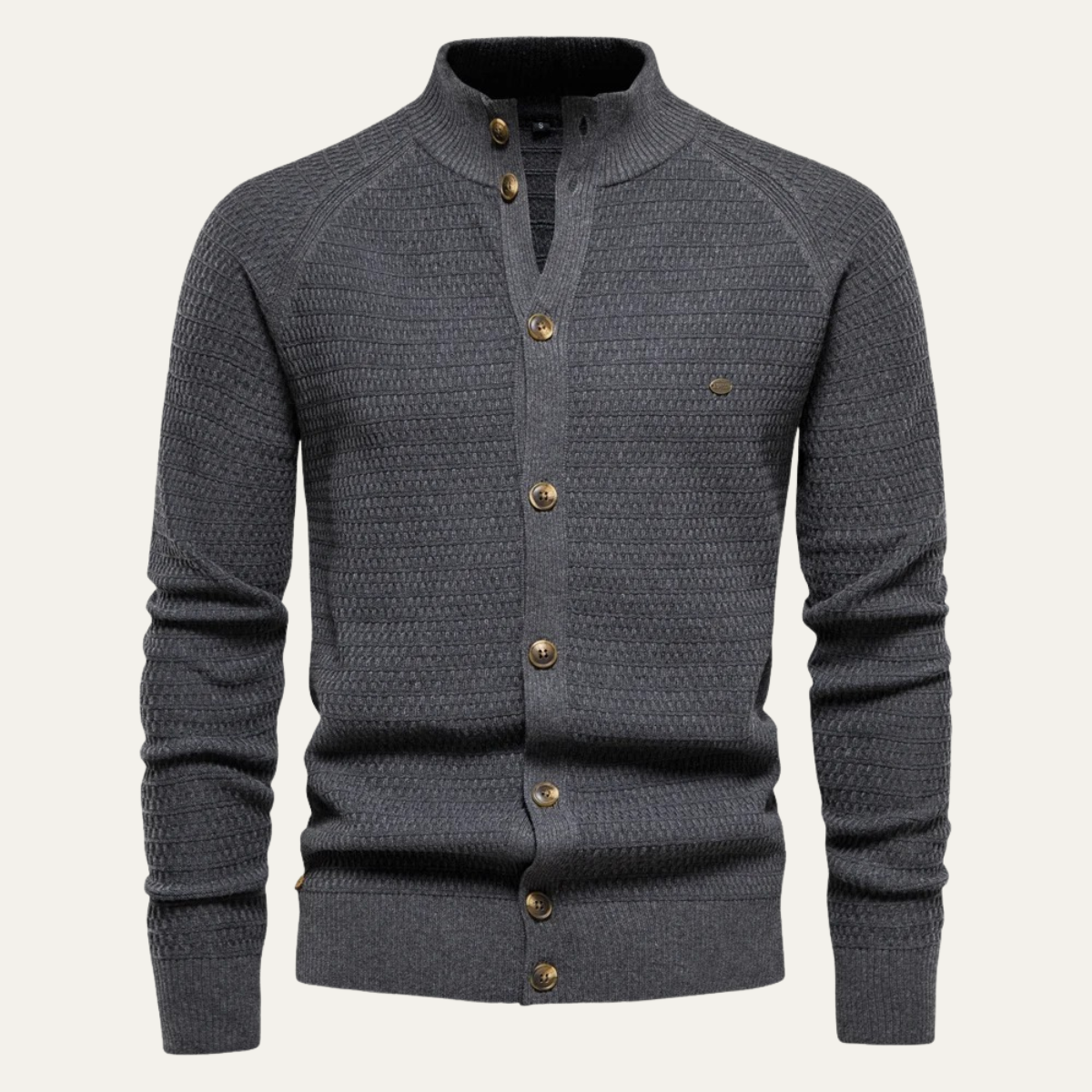 Cardigan texturé à col montant pour homme