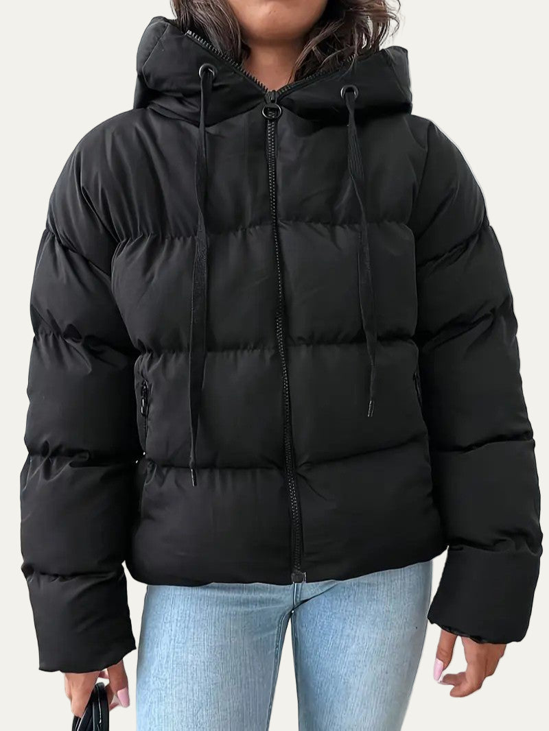 Doudoune courte à capuche pour femme