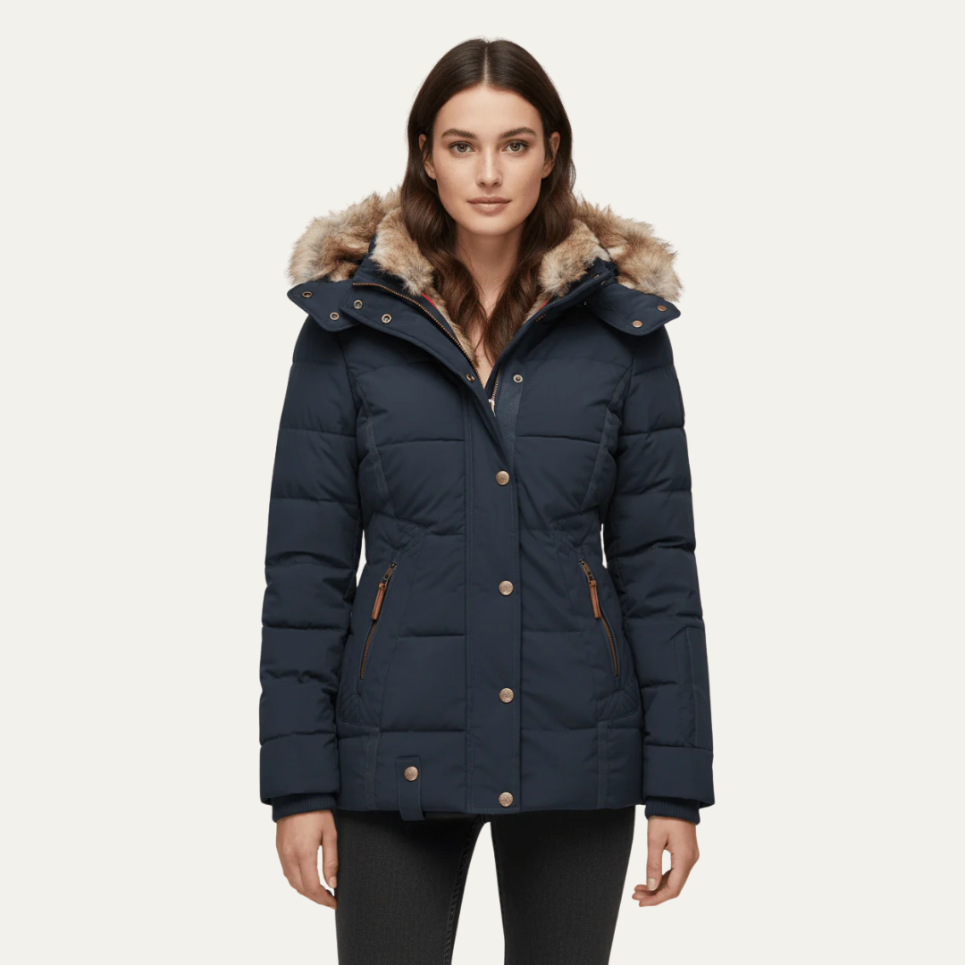 Doudoune de luxe en fausse fourrure pour femme