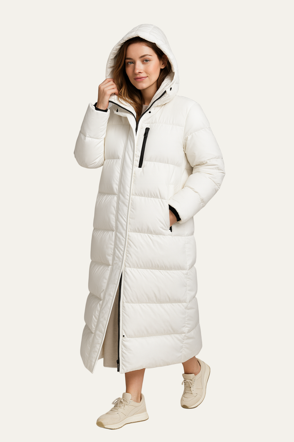 Doudoune maxi oversize à capuche pour femme