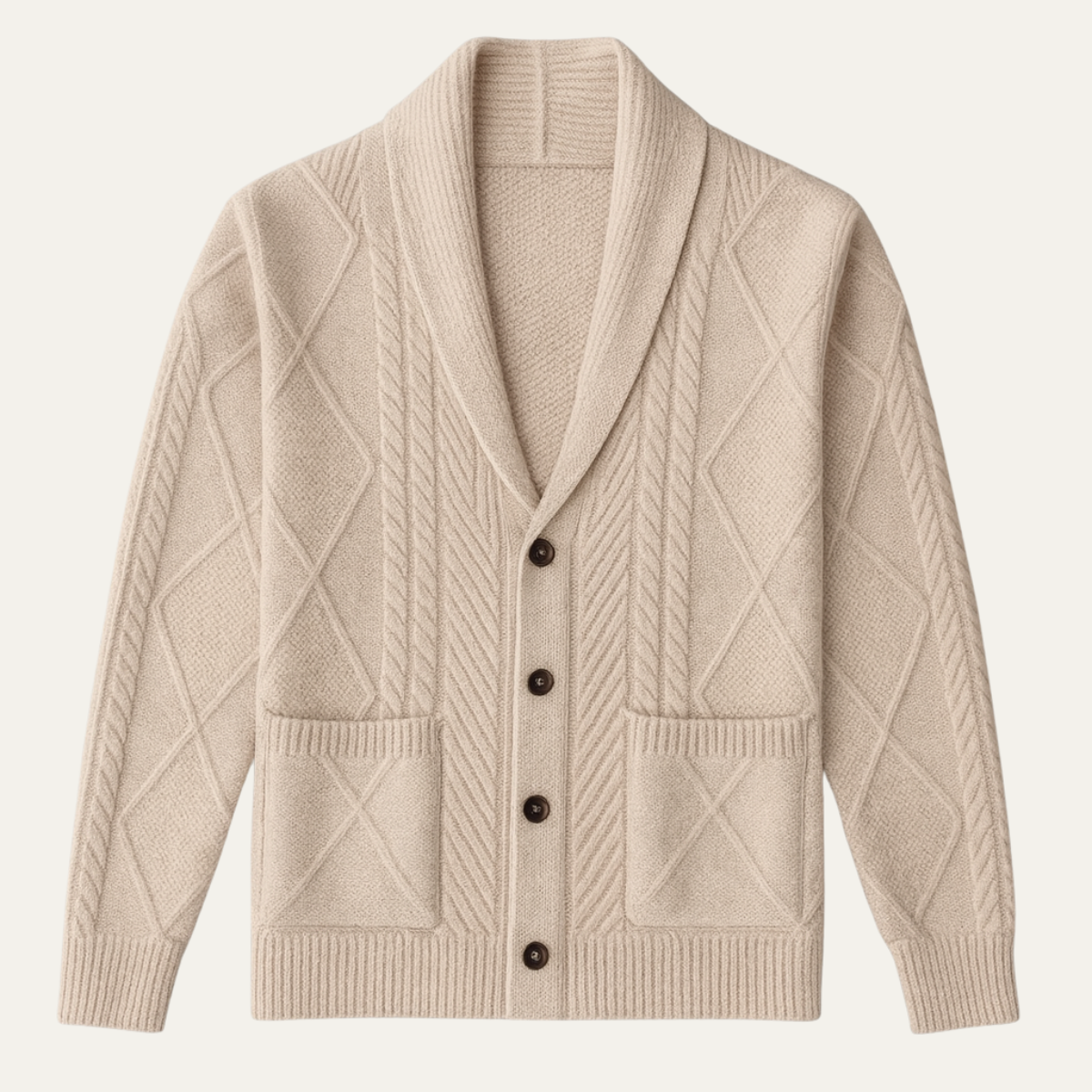 Gilet boutonné à col châle pour homme