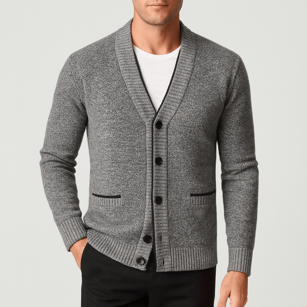 Cardigan boutonné en maille pour homme