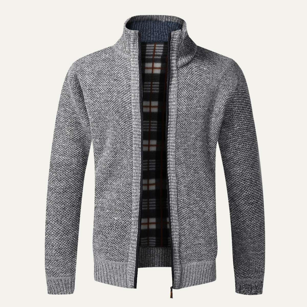 Gilet cardigan zippé en maille texturée pour homme