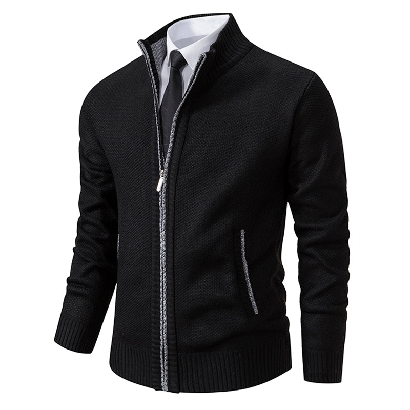 Gilet cardigan zippé texturé pour homme
