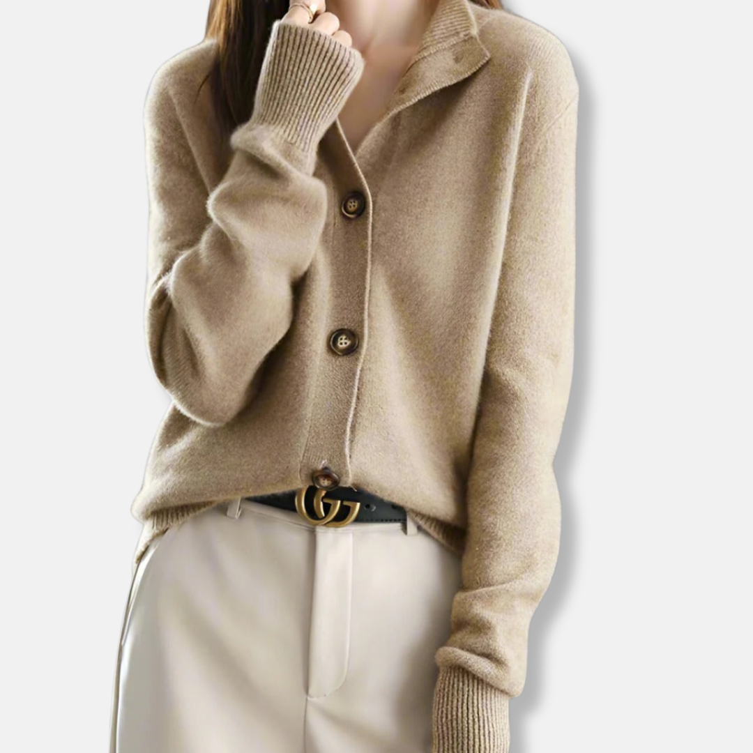 Gilet court en maille boutonnée pour femme