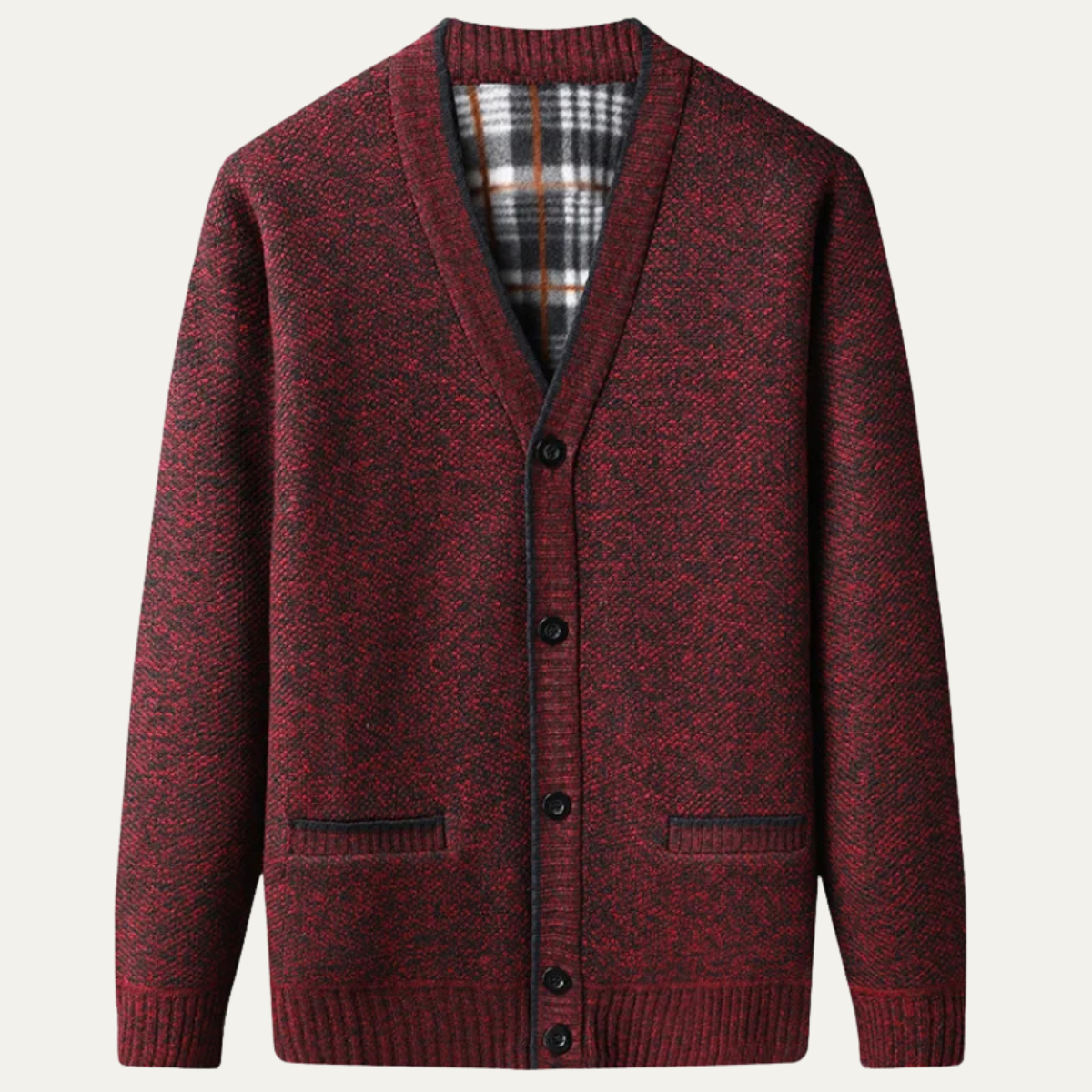 Gilet en maille à carreaux chinée pour homme
