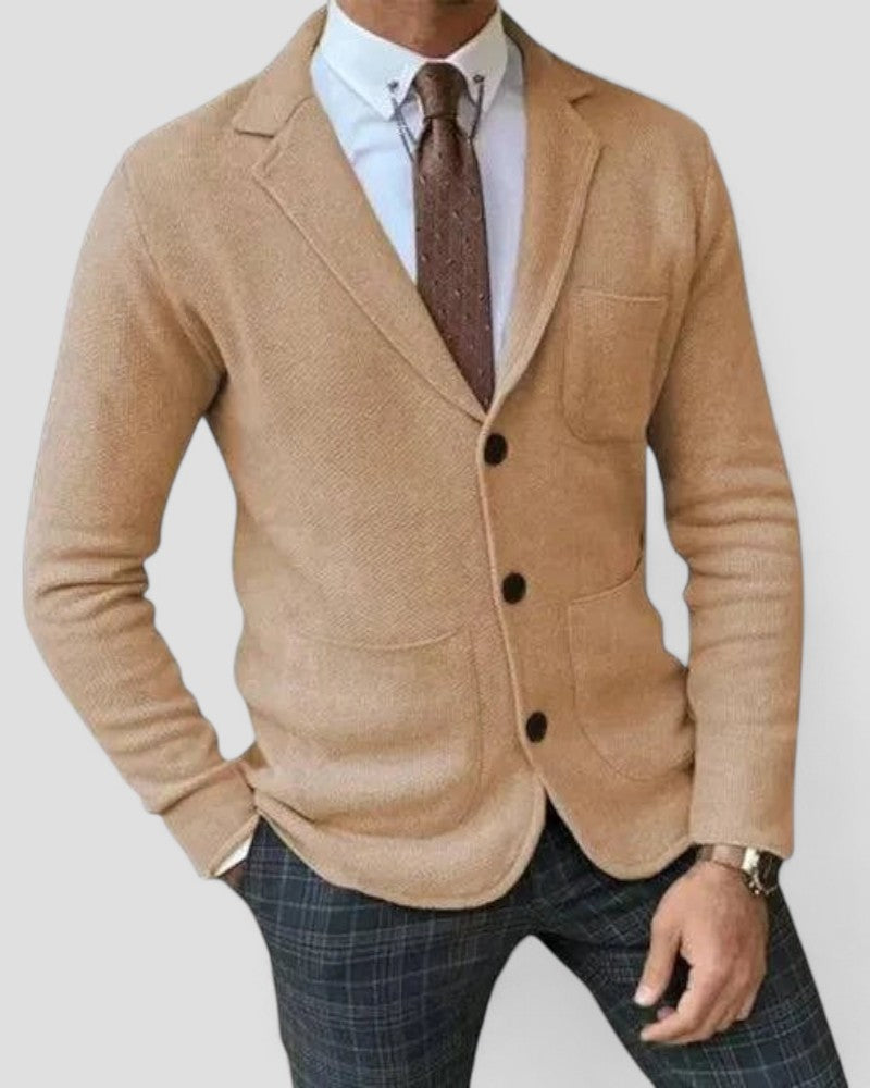 Gilet en maille à revers ajusté pour homme