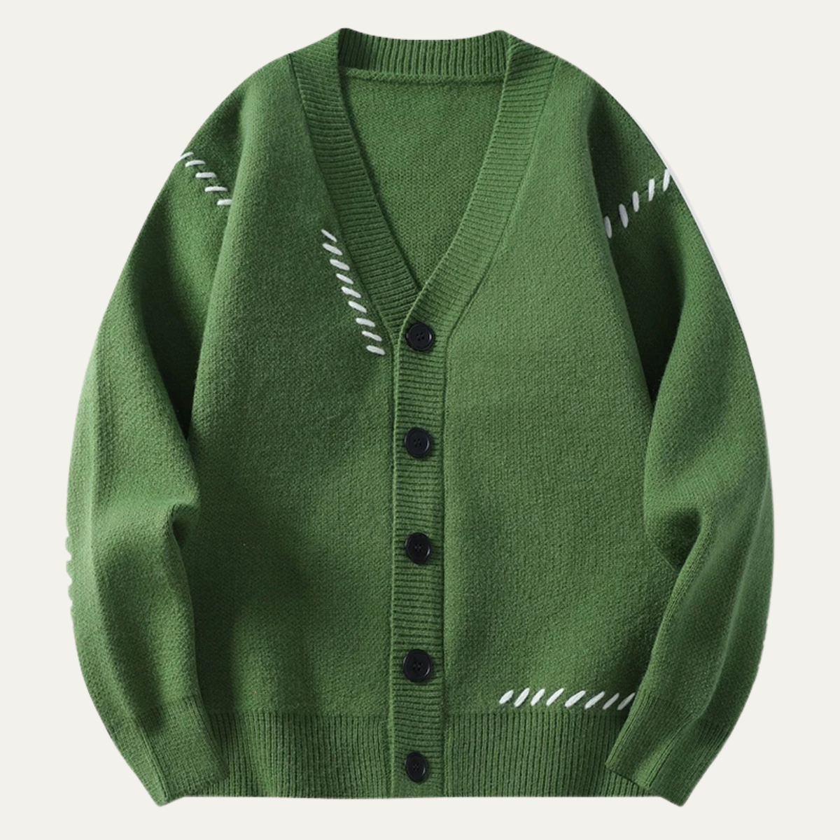 Gilet en maille brodé à col en V pour homme