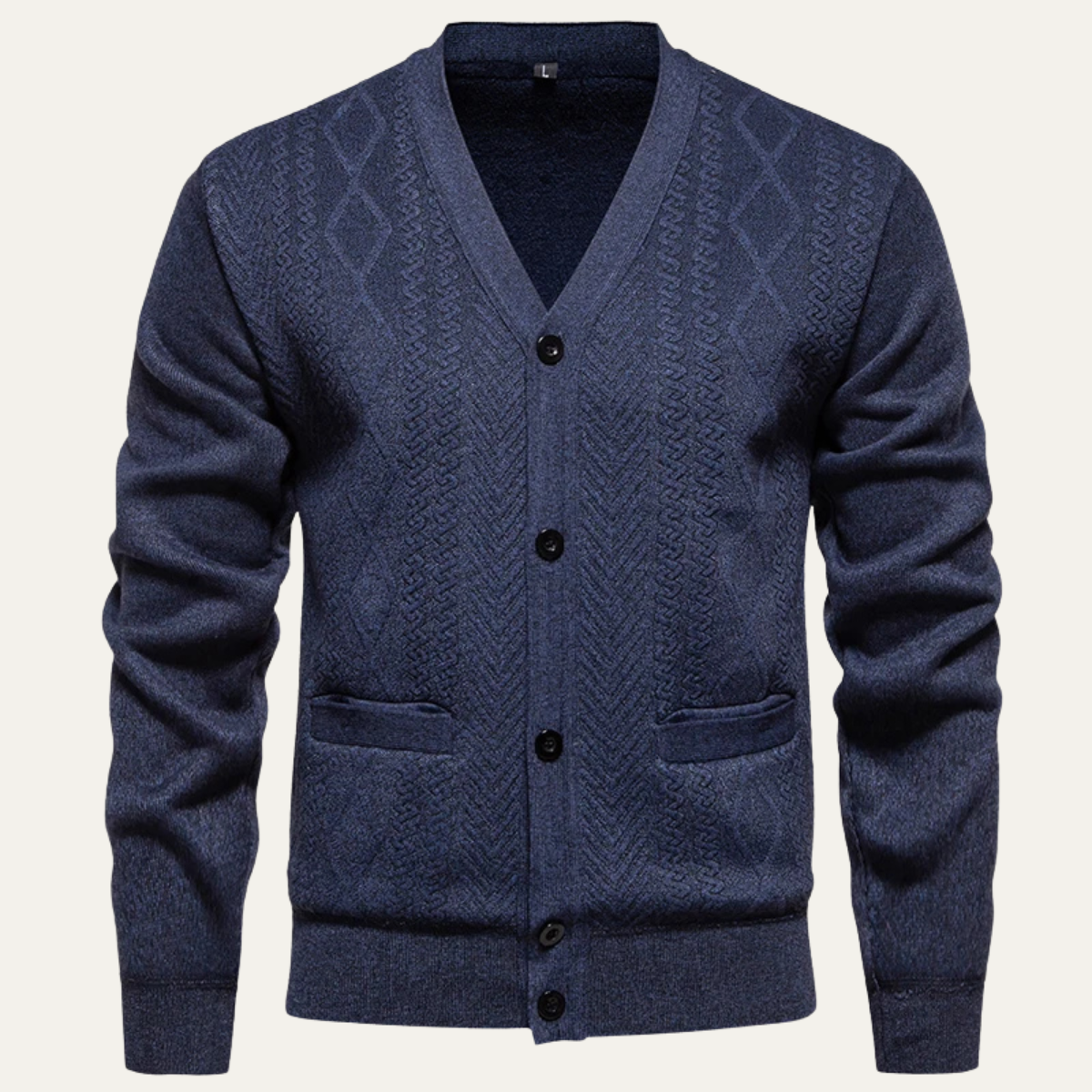 Gilet en maille texturée à col en V pour homme