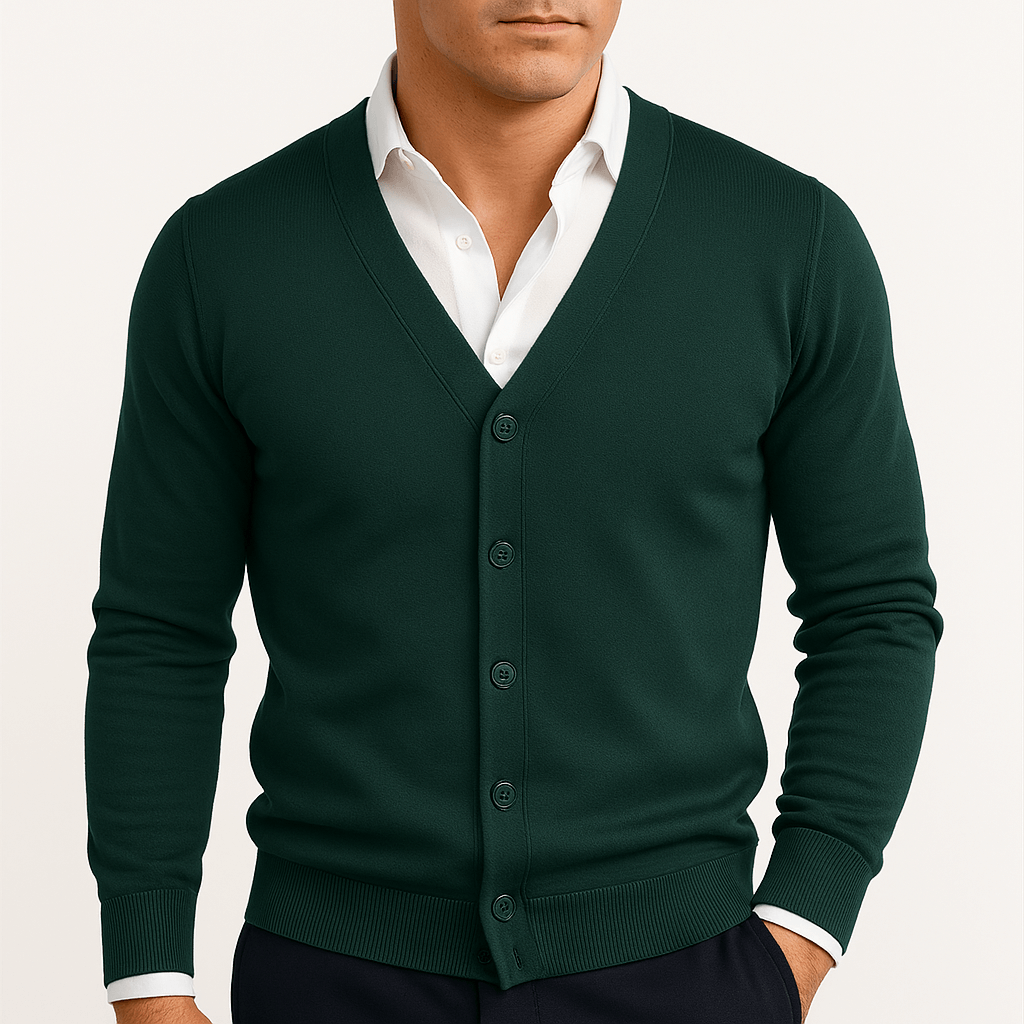 Cardigan homme coupe ajustée col V