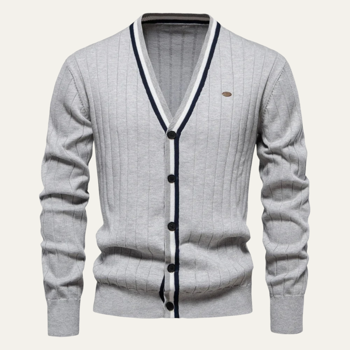 Gilet rayé à col en V pour homme
