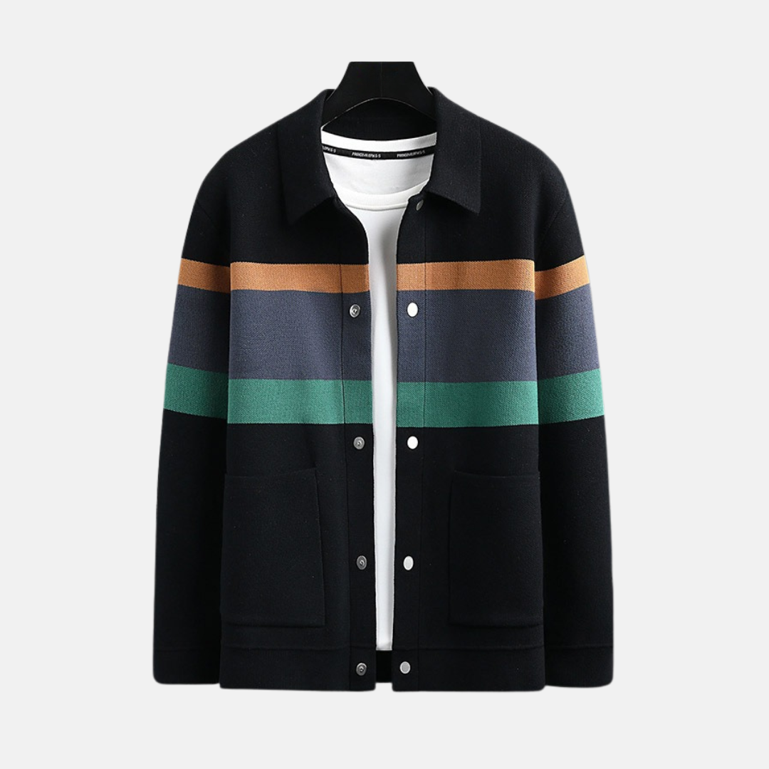 Gilet rayé en maille pour homme