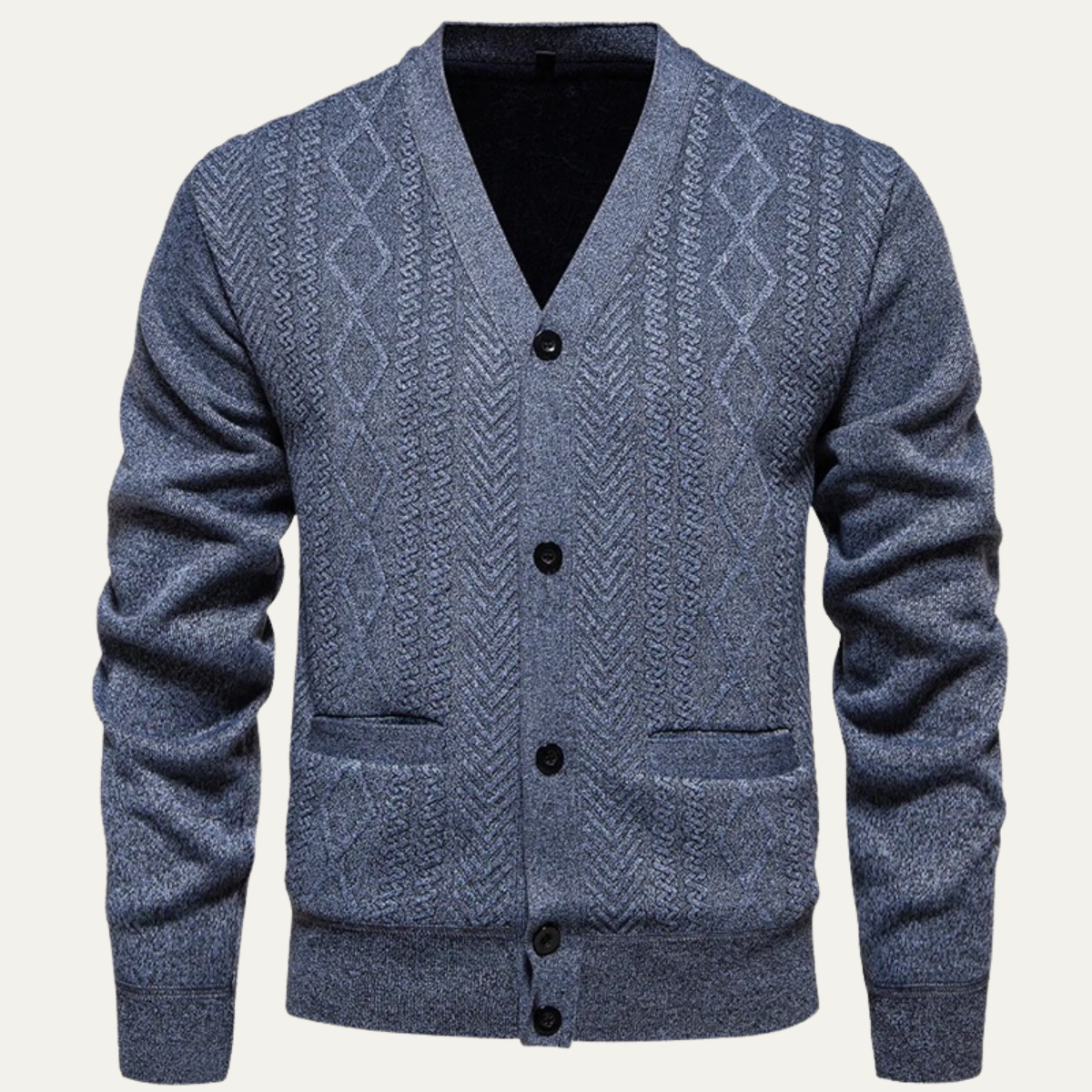 Gilet texturé à col en V pour homme