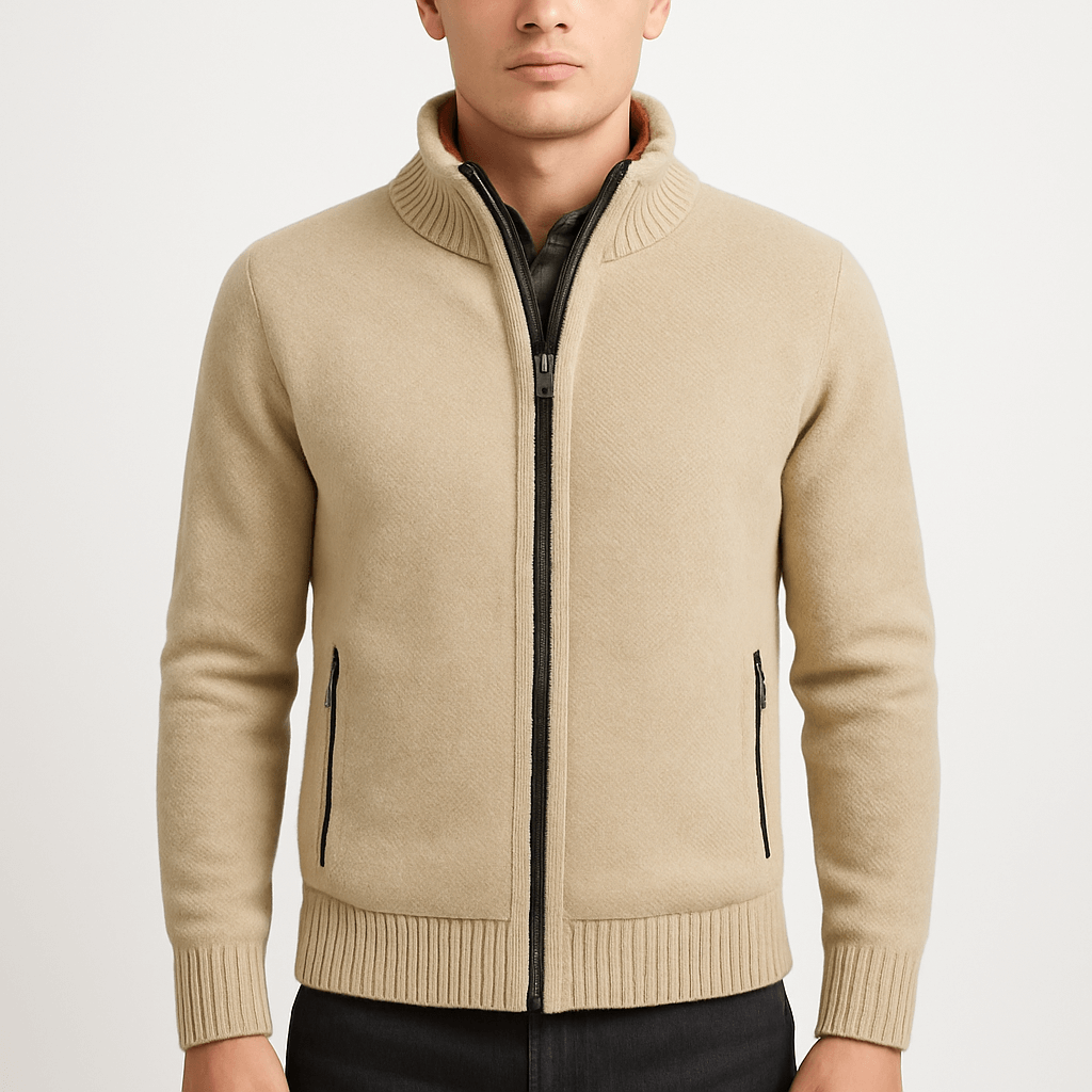 Cardigan zippé chaud en polaire pour homme