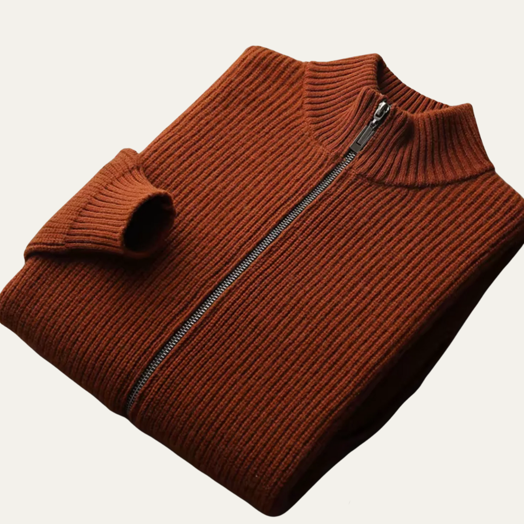 Gilet zippé côtelé pour homme