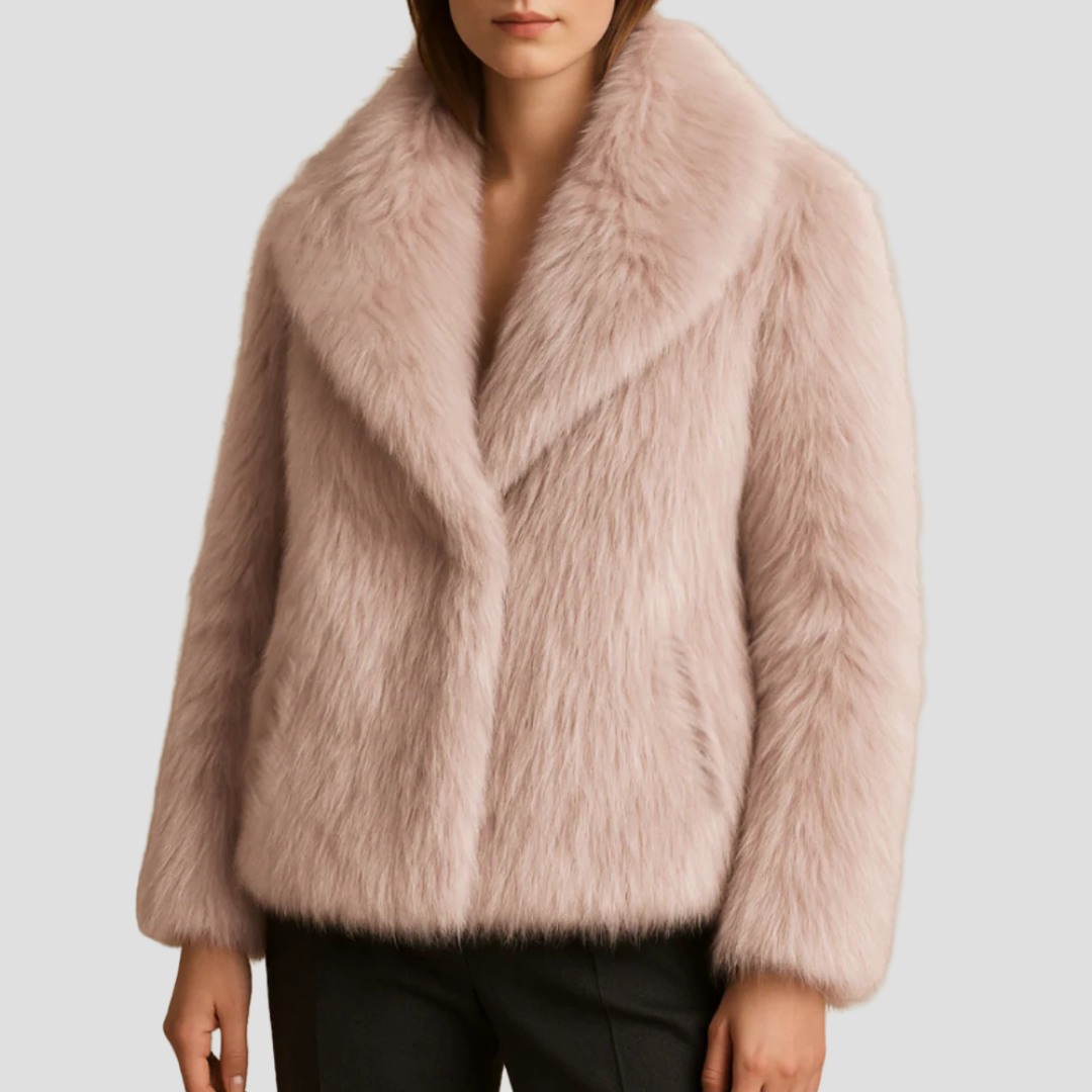 Manteau châle en fausse fourrure peluche pour femme