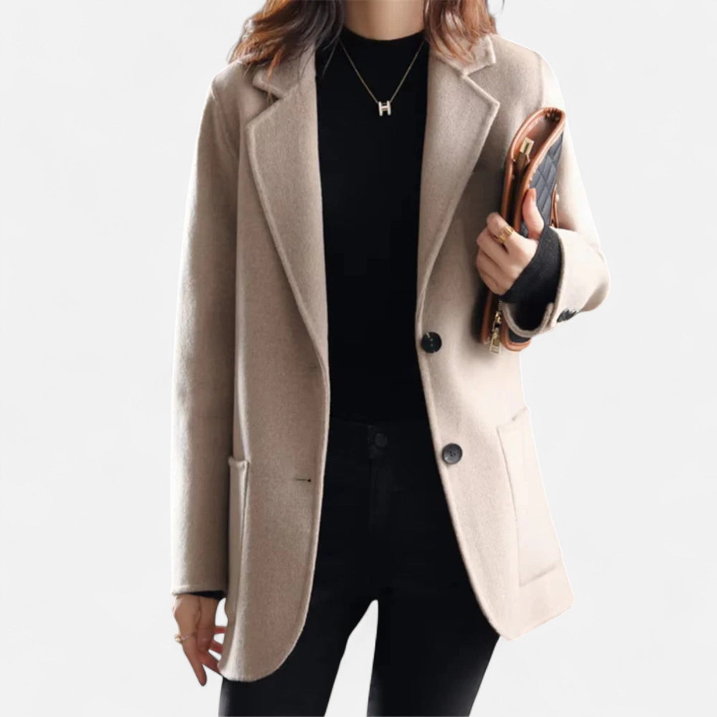 Manteau court en laine style blazer pour femme