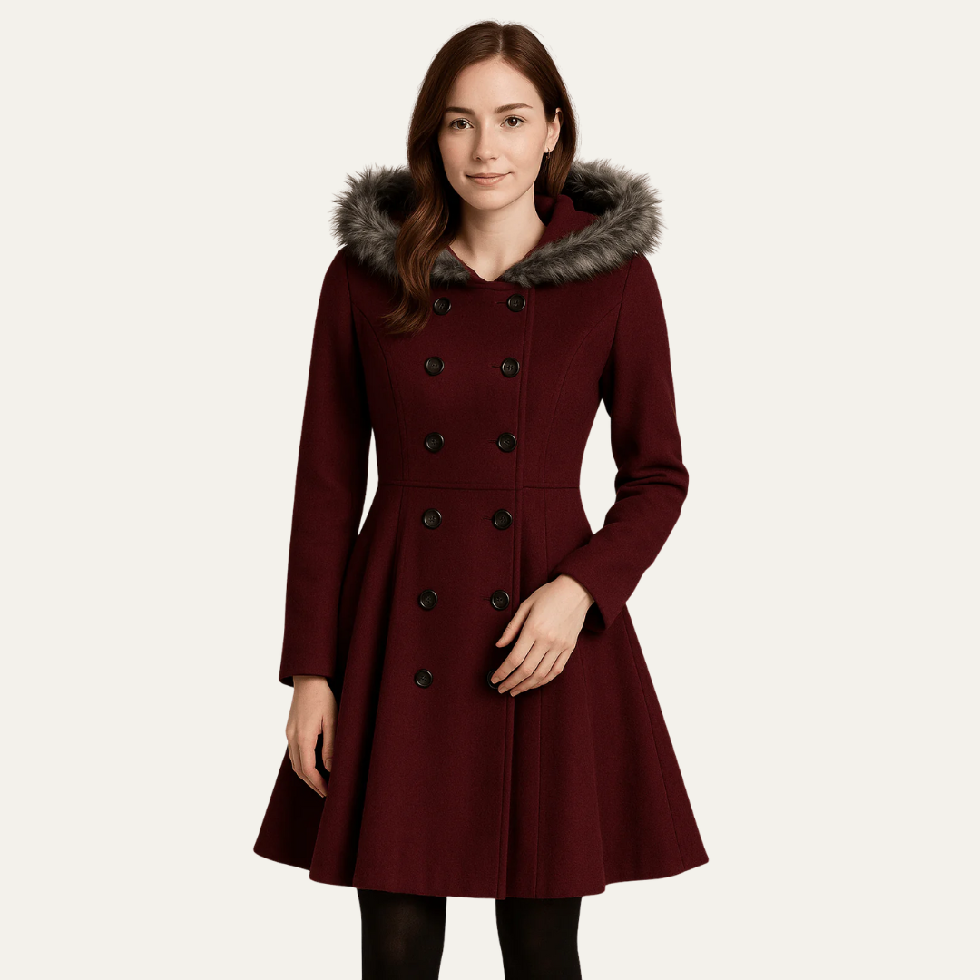 Manteau croisé évasé pour femme