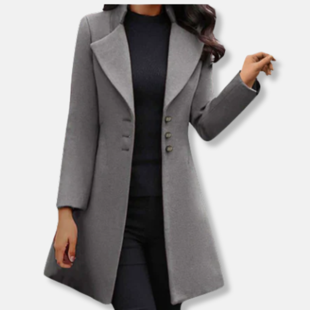 Manteau long élégant trapèze pour femme