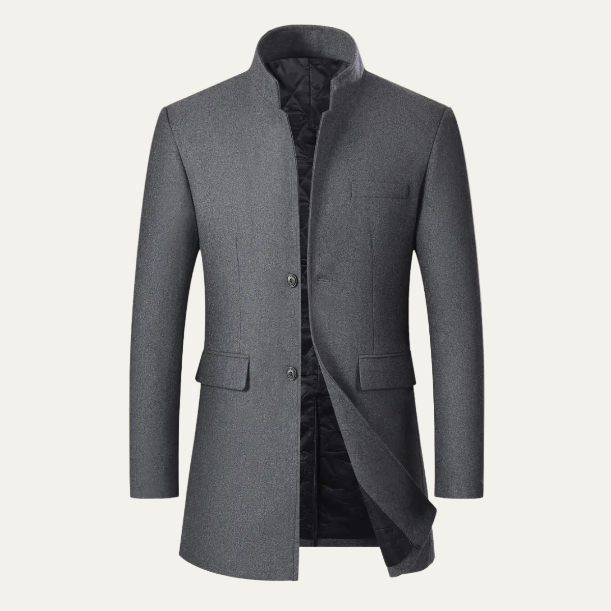 Manteau mi-long à col mandarin pour homme