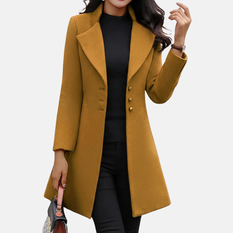 Manteau trapèze mi-long élégant pour femme