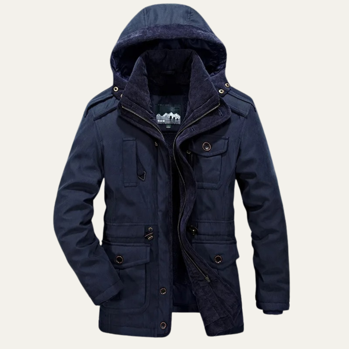 Parka robuste doublée en polaire pour homme