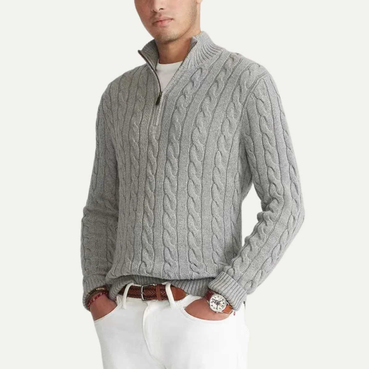 Polo homme en maille côtelée verticale
