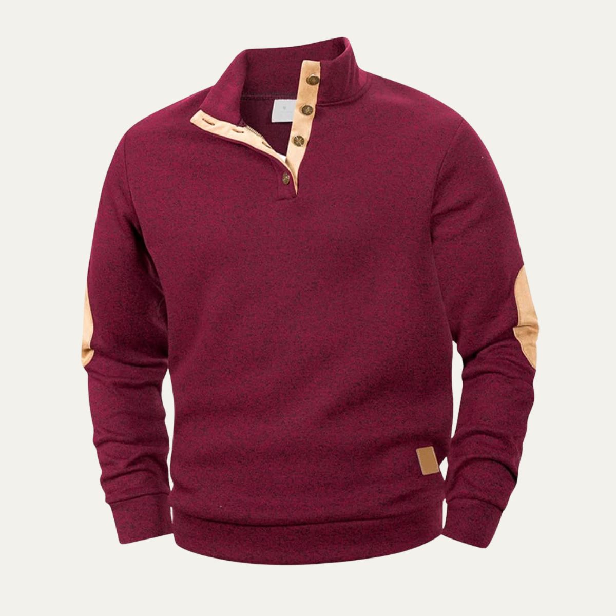 Pull-over quart de longueur à col pression pour homme