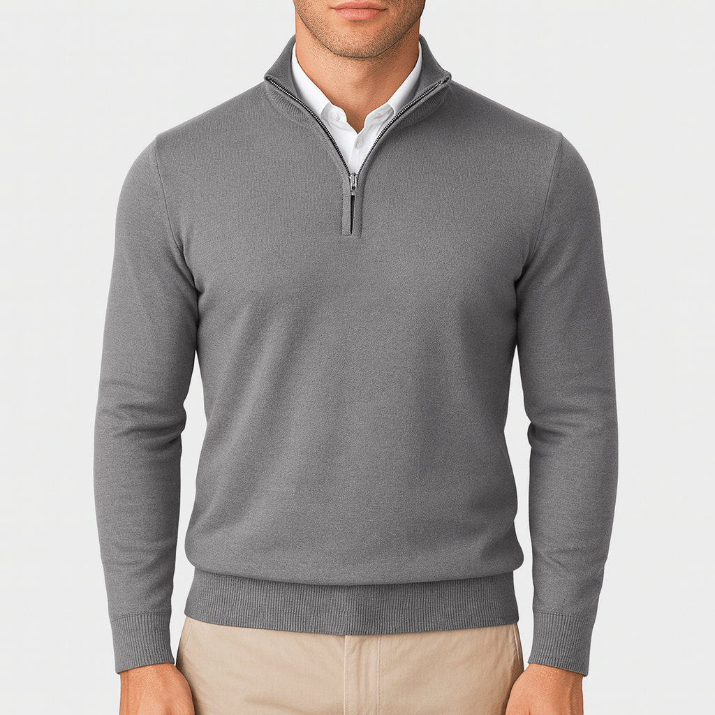 Pull à col montant zippé pour homme
