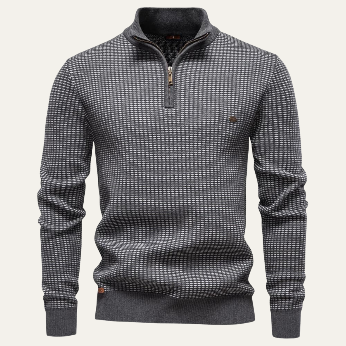 Pull à col montant zippé pour homme