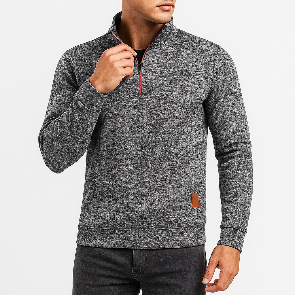Pull à col roulé demi-zip pour homme