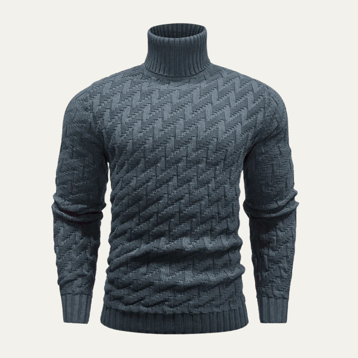 Pull à col roulé géométrique pour homme
