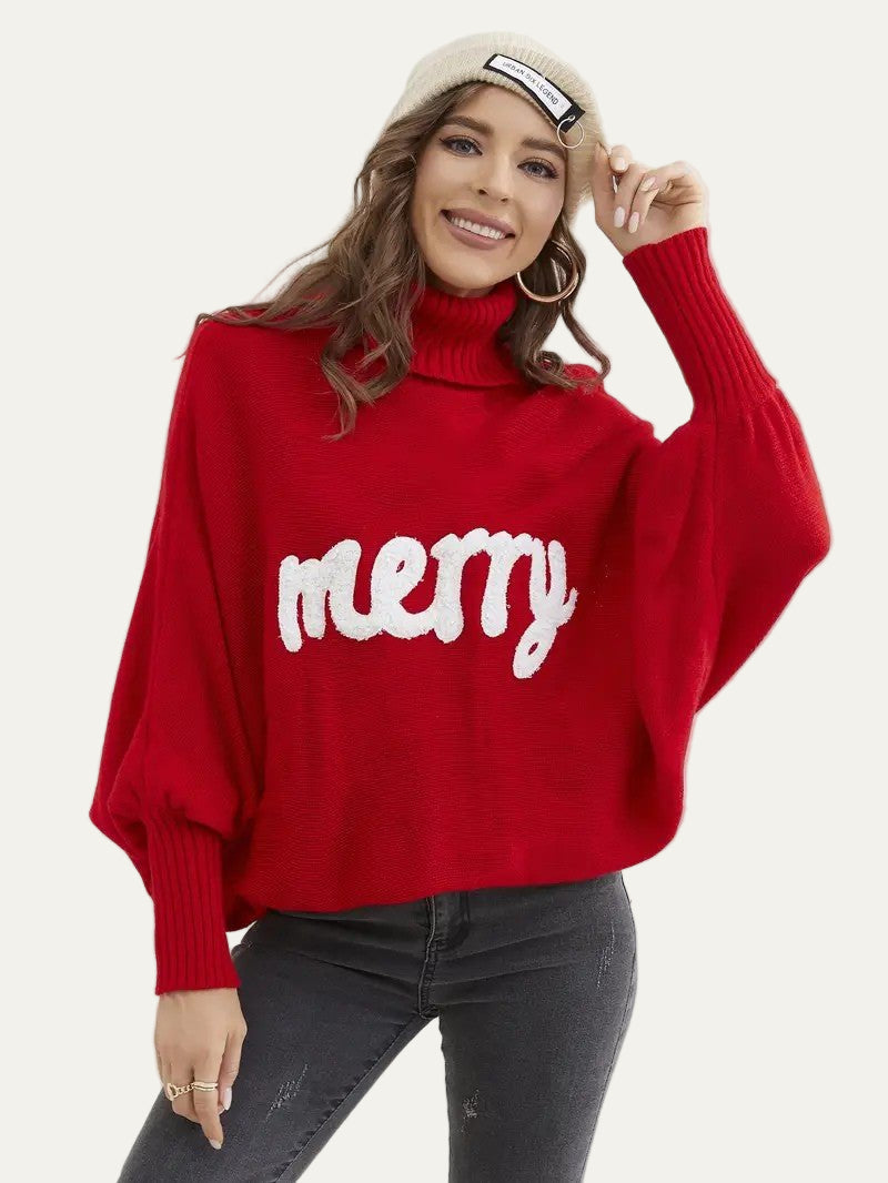 Pull à col roulé texturé Merry pour femme