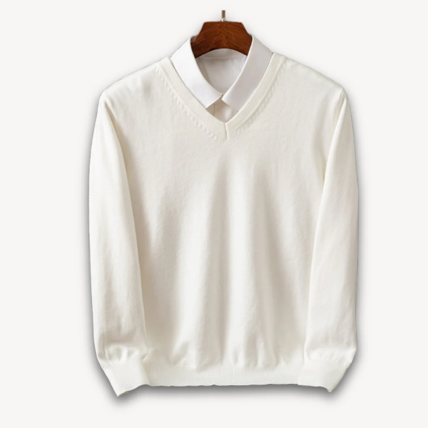 Pull classique à col en V pour homme