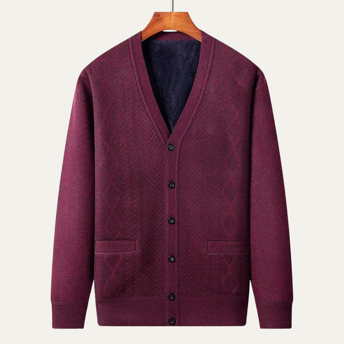 Pull classique à col zippé pour homme