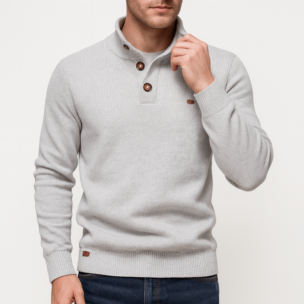Pull col montant en coton pour homme