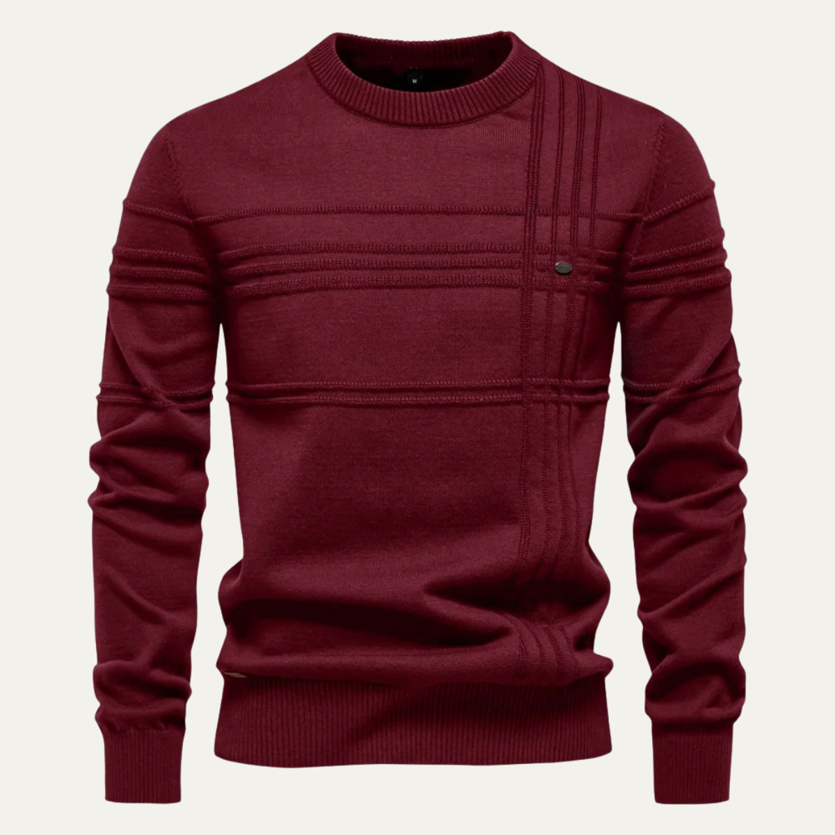 Pull col rond à motif quadrillé pour homme