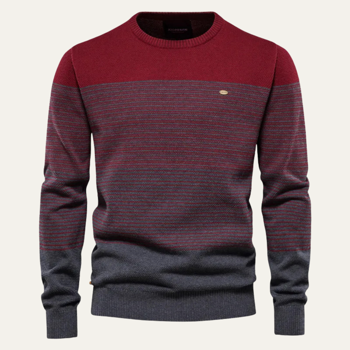 Pull col rond rayé color block pour homme