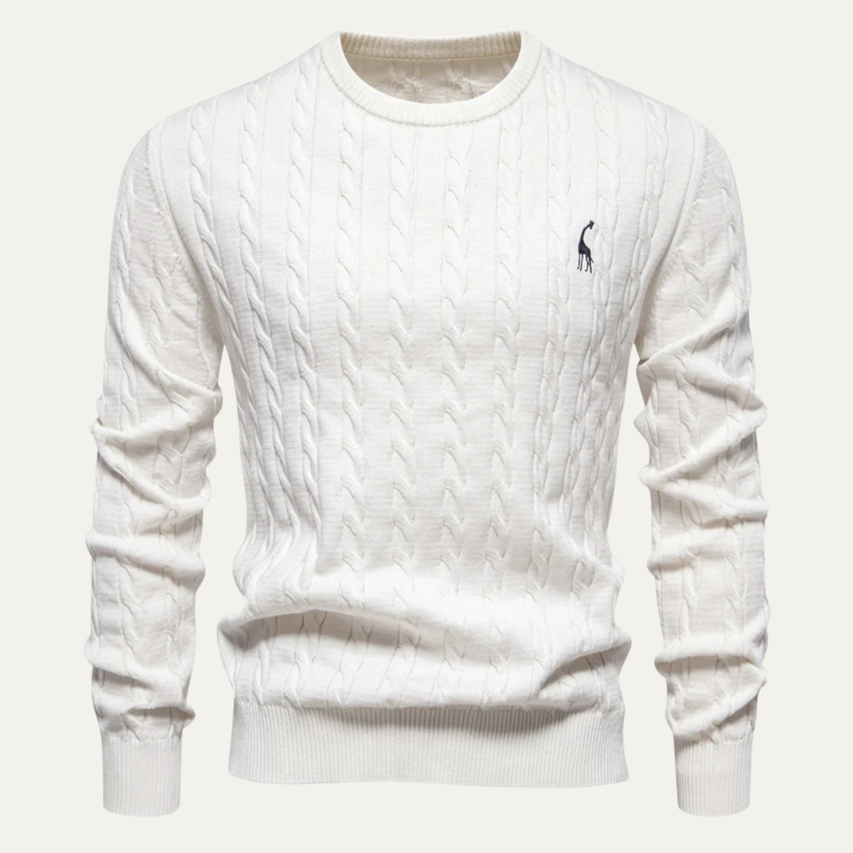 Pull col rond tendance en maille torsadée pour homme