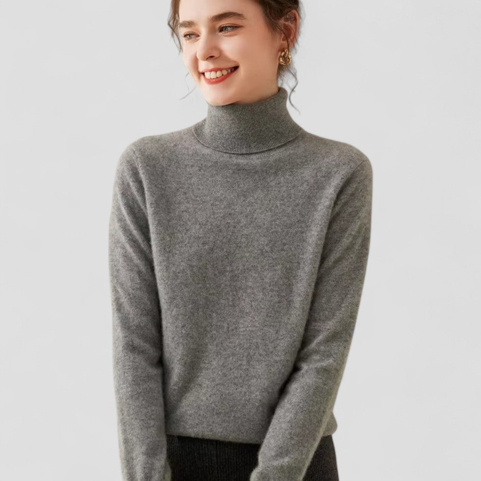 Pull col roulé en cachemire pour femme