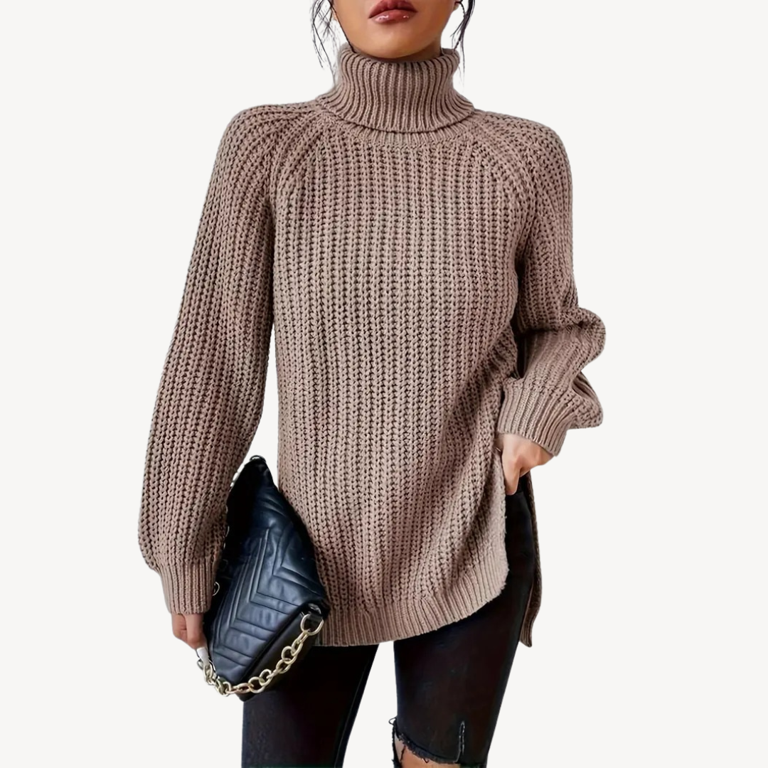 Pull col roulé en maille style années 2000 pour femme