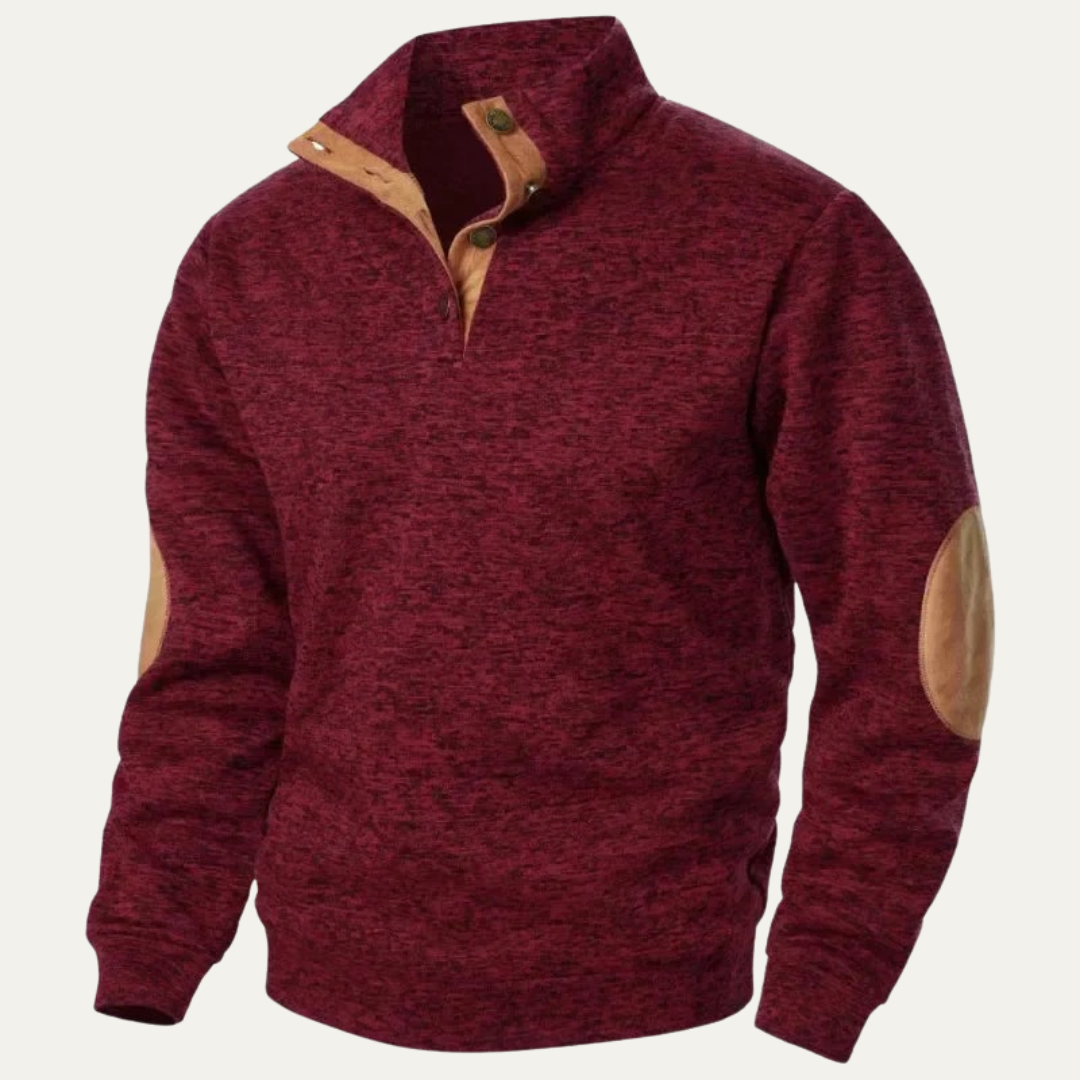 Pull décontracté à col montant pour homme