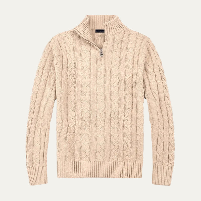 Pull décontracté en maille torsadée pour homme