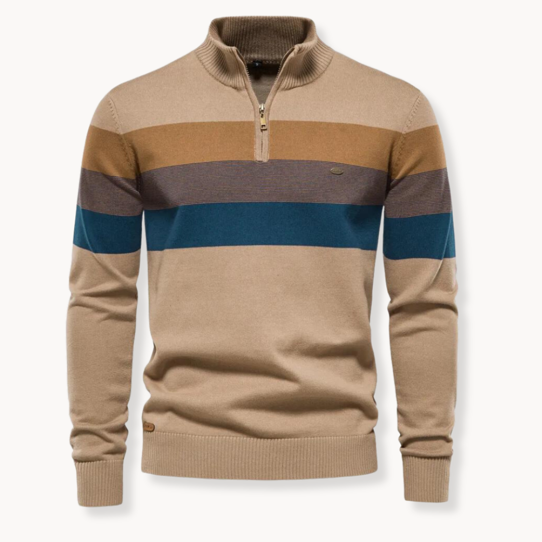 Pull demi-zip color-block pour homme